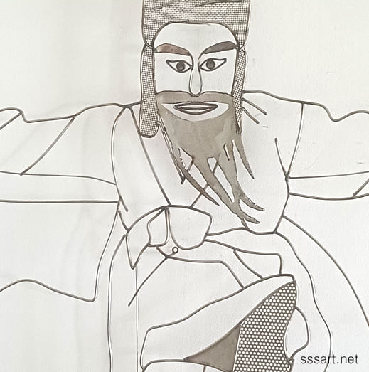 철이야기 스텐 와이어 탈춤 벽면 장식 금속조형물 - 동래야류 304 스테인리스 작품