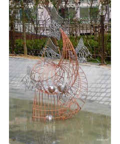철이야기 진주 고동과 물고기 - 환봉과 스텐 볼로 만든 스테인리스(스텐) 금속조형물